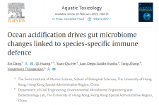 Ocean acidification drives gut microbiome changes linked to species-specific immune defence